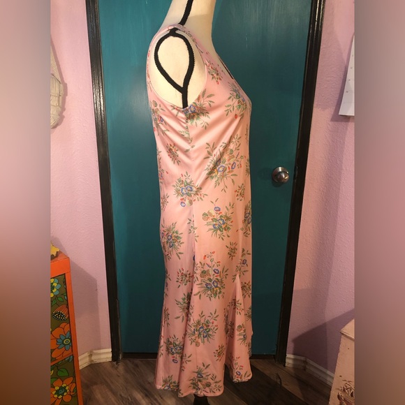 Vintage Baby Pink Floral Sleeveless Belted DressSize S/M - Picture 4 of 16